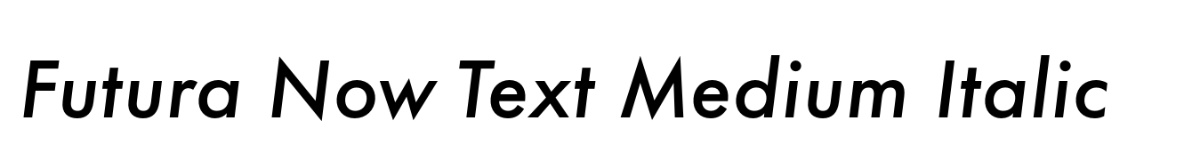 Futura Now Text Medium Italic